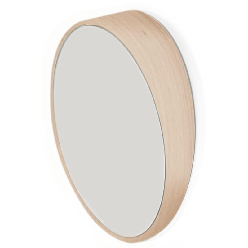 Dekoration - Spiegel - Spiegel Odilon Medium glas holz natur / Ø 40 cm - Hartô - Eiche - Eiche, Spiegel-Finish