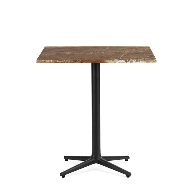 Jardin - Tables de jardin - Table carrée Allez 4L OUTDOOR pierre marron / 70 x 70 cm- Marbre - Normann Copenhagen - Marbre marron - Fonte, Marbre