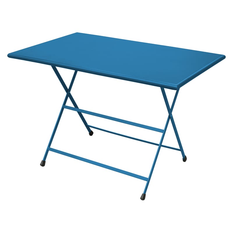 Jardin - Tables de jardin - Table pliante Arc en Ciel métal bleu / 110 x 70 cm - Emu - Bleu azur - Acier inoxydable verni