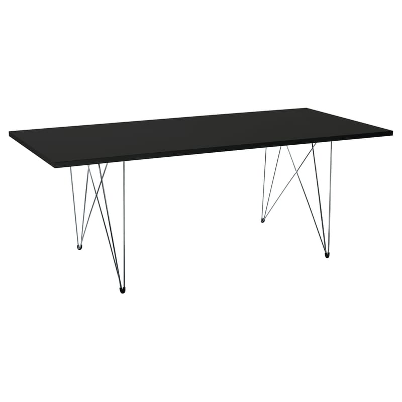 Dossiers - Style industriel - Table rectangulaire XZ3 / 200 x 90 cm - Magis - Noir / Pied noir - Acier, MDF verni