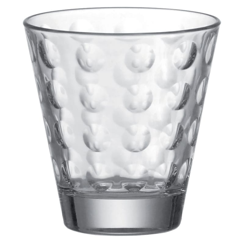 Table et cuisine - Verres  - Verre à whisky Optic verre transparent / H 9 x Ø 8,5 cm - 215 ml - Leonardo - Transparent - Verre pelliculé