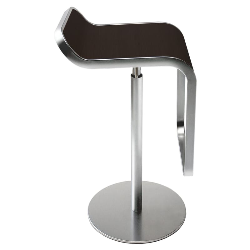 Furniture - Bar Stools - Lem Adjustable bar stool - Pivoting wood seat by Lapalma - Oak dark walnut - Stainless steel, Tinted oak plywood