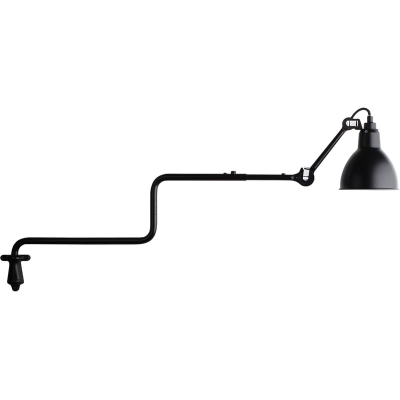 Luminaire - Appliques - Applique avec prise N°303 métal noir / Lampe Gras - DCW éditions - Noir satiné - Acier