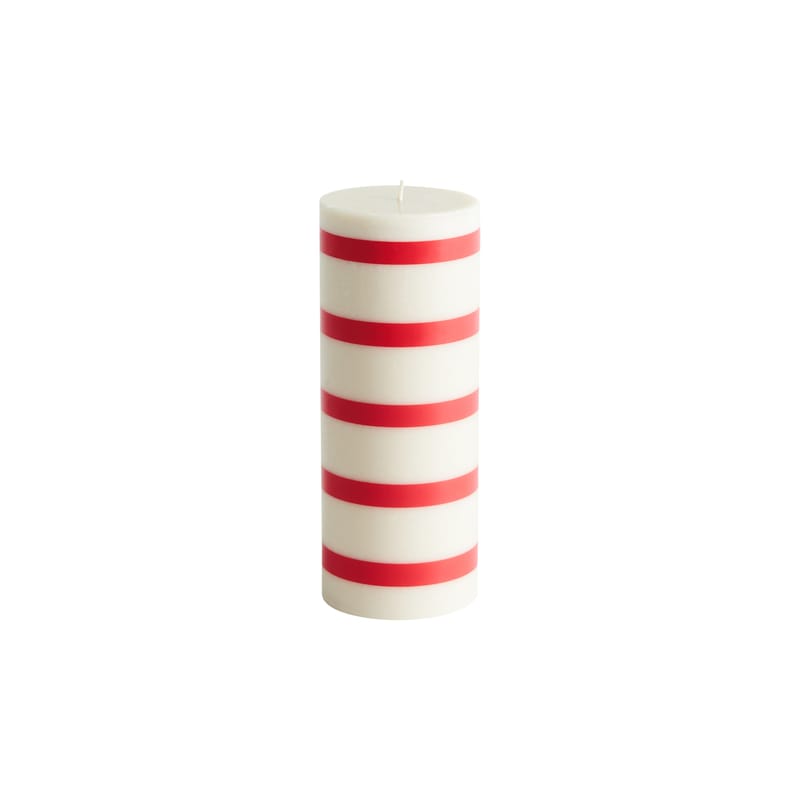 Décoration - Bougeoirs, photophores - Bougie bloc Column Medium cire rouge / Ø 7 x H 20 cm - Hay - Rouge - Huile, Stéarine