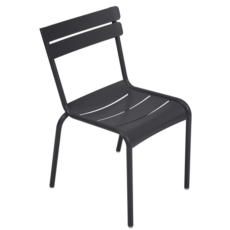 Mobilier - Chaises, fauteuils de salle à manger - Chaise empilable Luxembourg métal gris / Aluminium - Fermob - Carbone - Aluminium laqué