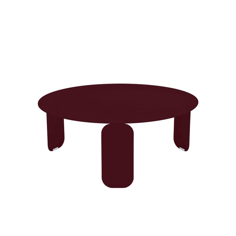 Furniture - Coffee Tables - Bebop Coffee table metal red / Ø 80 x H 32 cm - Fermob - Black cherry - Aluminium, Steel