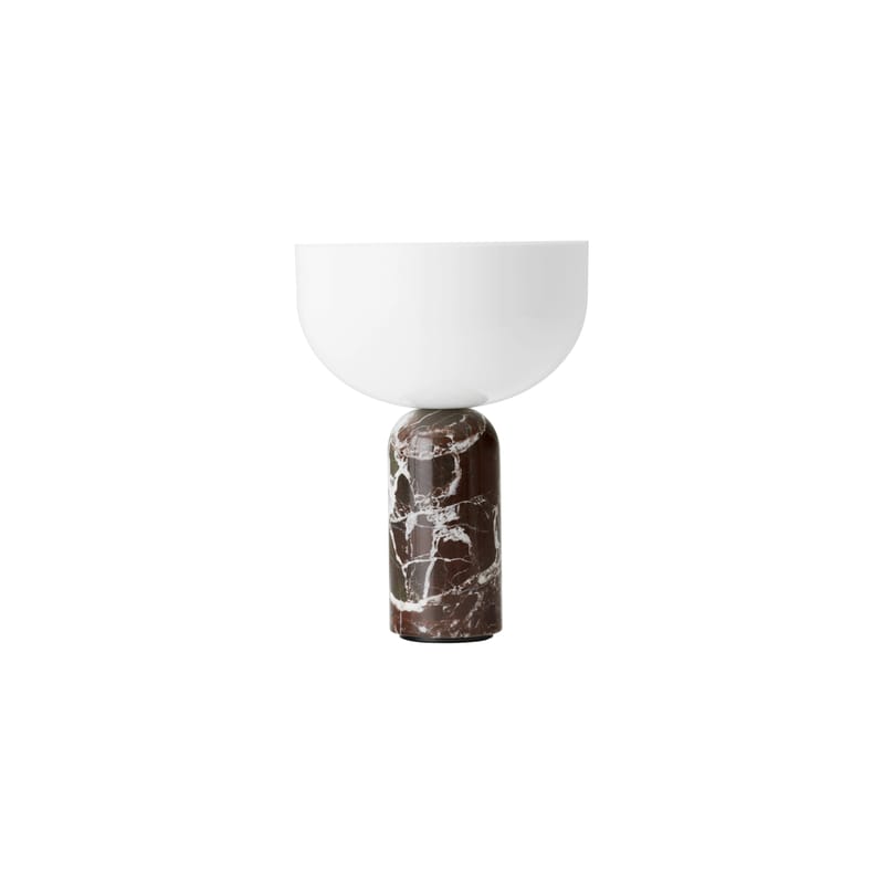 Luminaire - Lampes de table - Lampe sans fil rechargeable Kizu LED pierre rouge / Base marbre - H 24 cm - NEW WORKS - Marbre rouge - Acrylique, Marbre