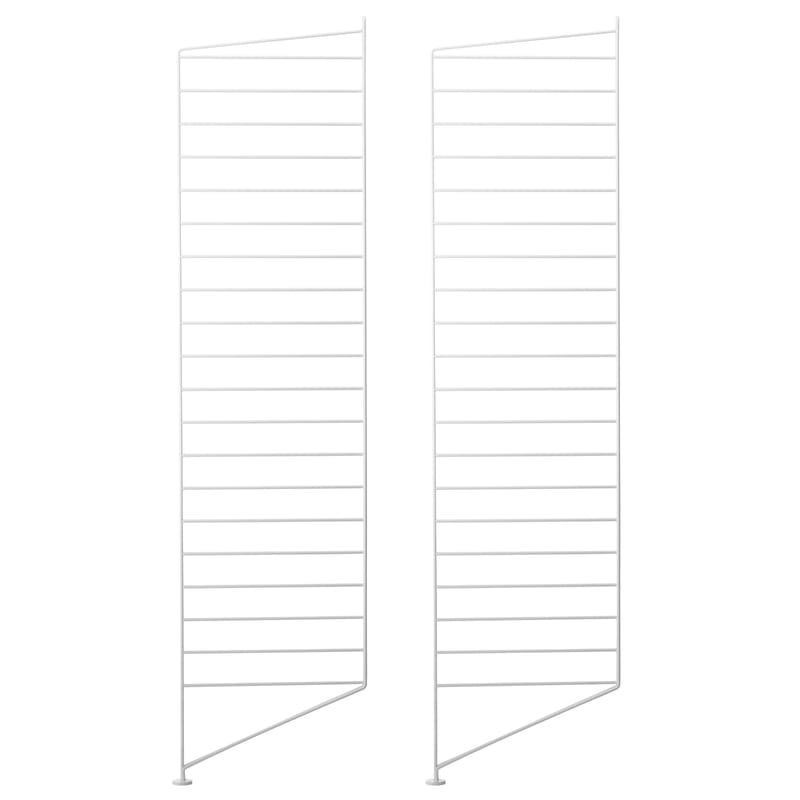 Arredamento - Scaffali e librerie - Montanti laterali String Works™ metallo bianco / da appoggiare - Set da 2 - String Furniture - Bianco - Acciaio laccato