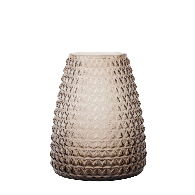 Décoration - Vases - Vase Dim verre gris / Vase - Ø 18 x H 22 cm - XL Boom - Medium / Ecaillé - Verre soufflé bouche