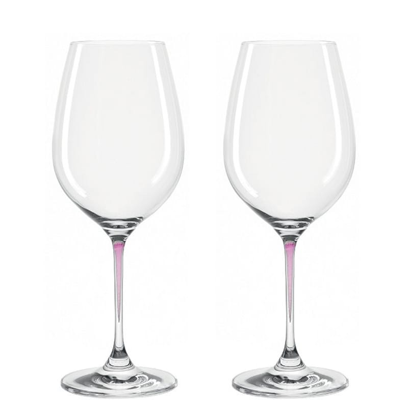 Table et cuisine - Verres  - Verre à vin La Perla verre rose violet transparent / Set de 2 - Leonardo - Violet - Verre Teqton®