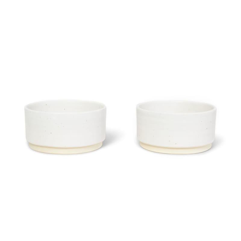 Table et cuisine - Saladiers, coupes et bols - Bol Otto Medium céramique blanc / Set de 2 - Frama  - Blanc - Grès émaillé