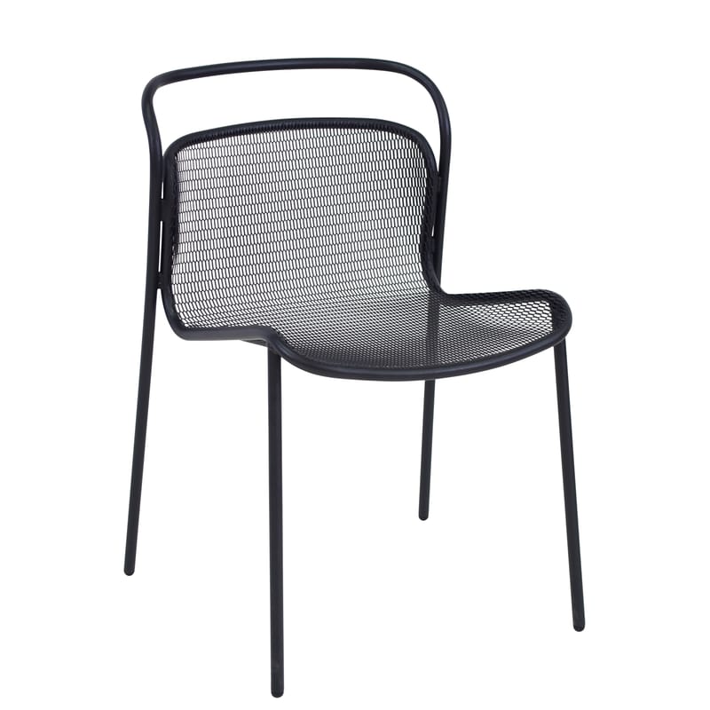 Mobilier - Chaises, fauteuils de salle à manger - Chaise empilable Modern métal noir - Emu - Noir - Acier verni