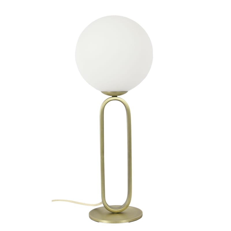 Luminaire - Lampes de table - Lampe de table Cime Large métal verre blanc or / Ø 20 cm - ENOstudio - Ø 20 cm / Blanc & or - Acier, Verre soufflé