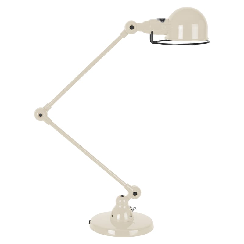 Décoration - Pour les enfants - Lampe de table Signal métal blanc beige / 2 bras - H max 60 cm - Jieldé - Ivoire brillant - Acier inoxydable