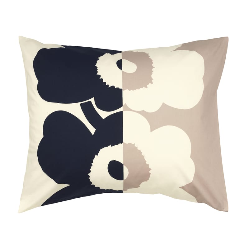 Product selections - Les bonnes affaires DE - Suur Unikko pillowcase 65 x 65 cm textile beige / 65 x 65 cm - Cotton - Marimekko - Duvet cover / Blue & sand - Cotton