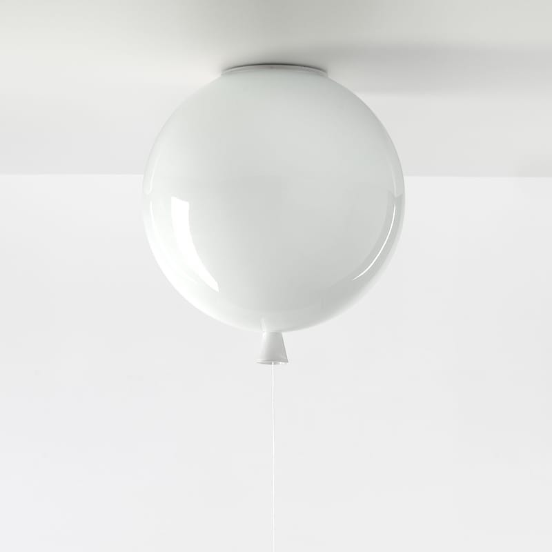 Décoration - Pour les enfants - Plafonnier Memory Medium verre blanc / Ø 30 cm - Brokis - Blanc opalin - Verre soufflé bouche