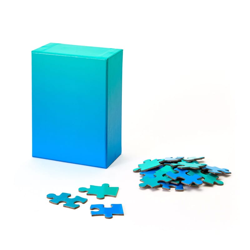 Décoration - Pour les enfants - Puzzle Gradient papier bleu vert / 100 pièces - Dégradé de couleur - Areaware - Bleu / Vert - Carton