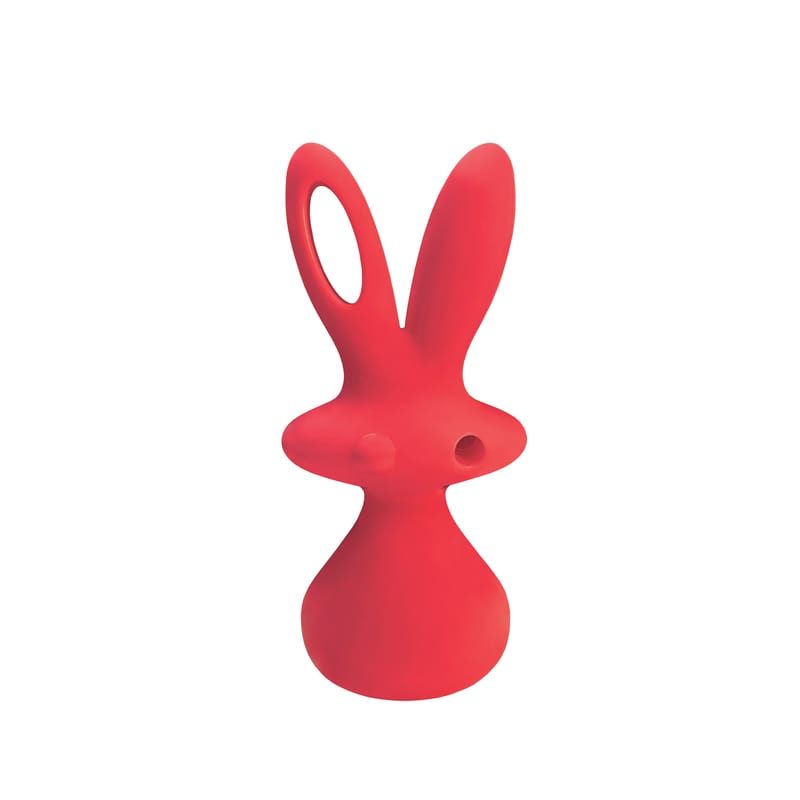Décoration - Pour les enfants - Sculpture Bunny by Aki Kuroda plastique rouge / H 60 cm - Slide - Rouge flamme - Polyéthylène