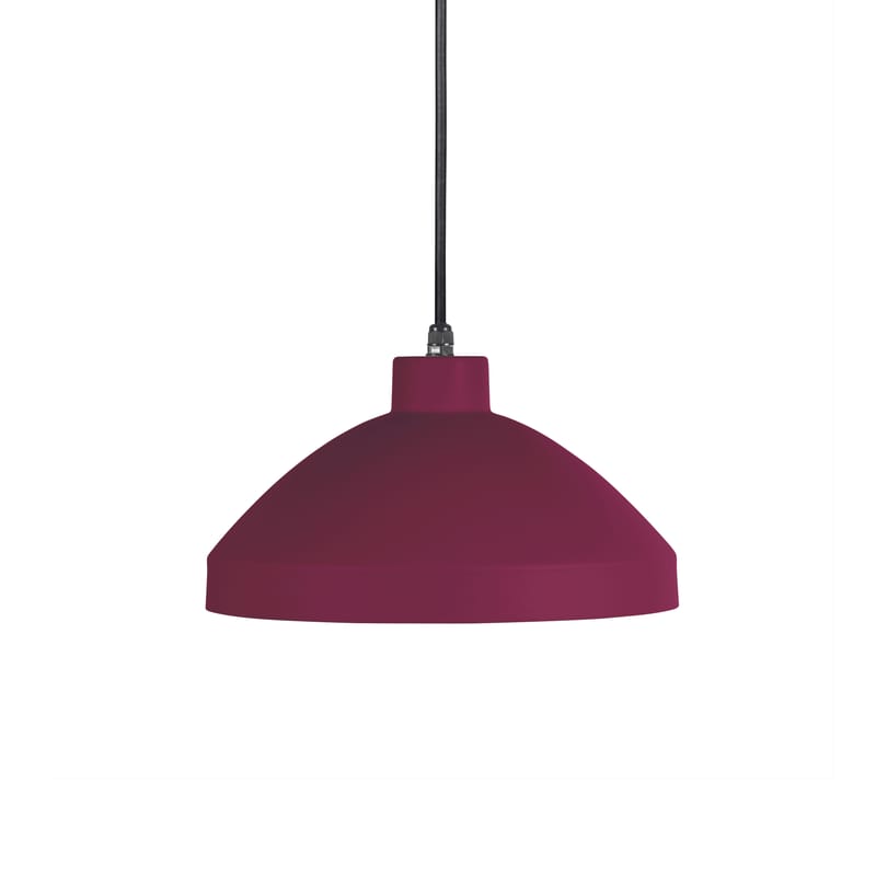 Luminaire - Suspensions - Suspension d\'extérieur Pría métal rouge violet / Ø 28,8 cm - Câble avec prise (branchement secteur) - EASY LIGHT by Carpyen  - Bordeaux - Métal
