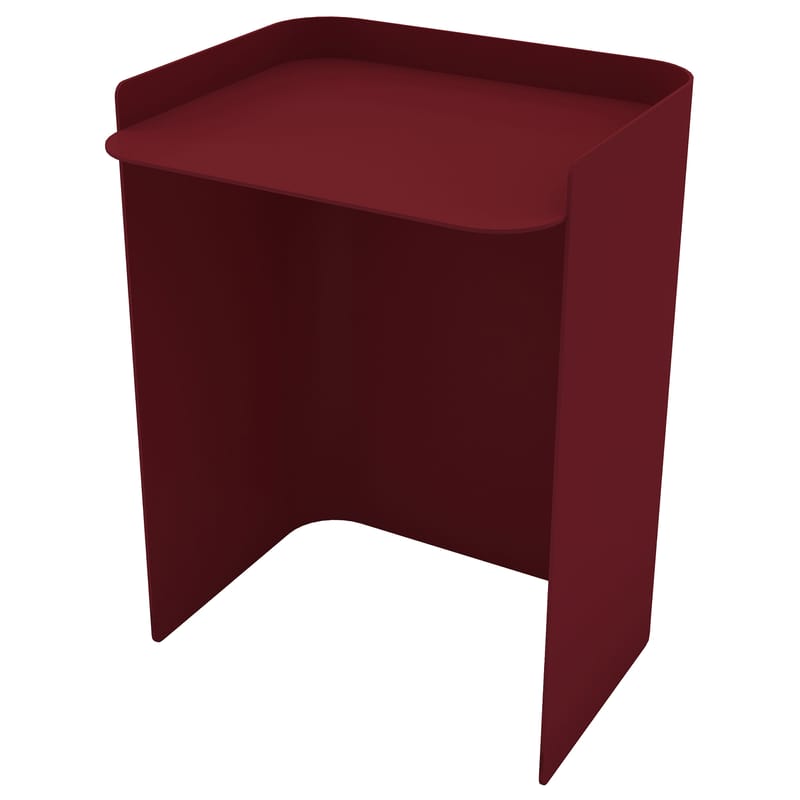 Mobilier - Tables basses - Table d\'appoint Flor Large métal rouge / H 49 cm - Matière Grise - Rouge Pourpre - Acier peint