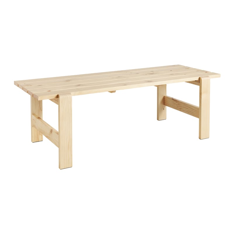 Outdoor - Tavoli  - Tavolo rettangolare Weekday legno naturale / 230 x 83 cm - Legno - Hay - pino naturale - Pino massiccio FSC