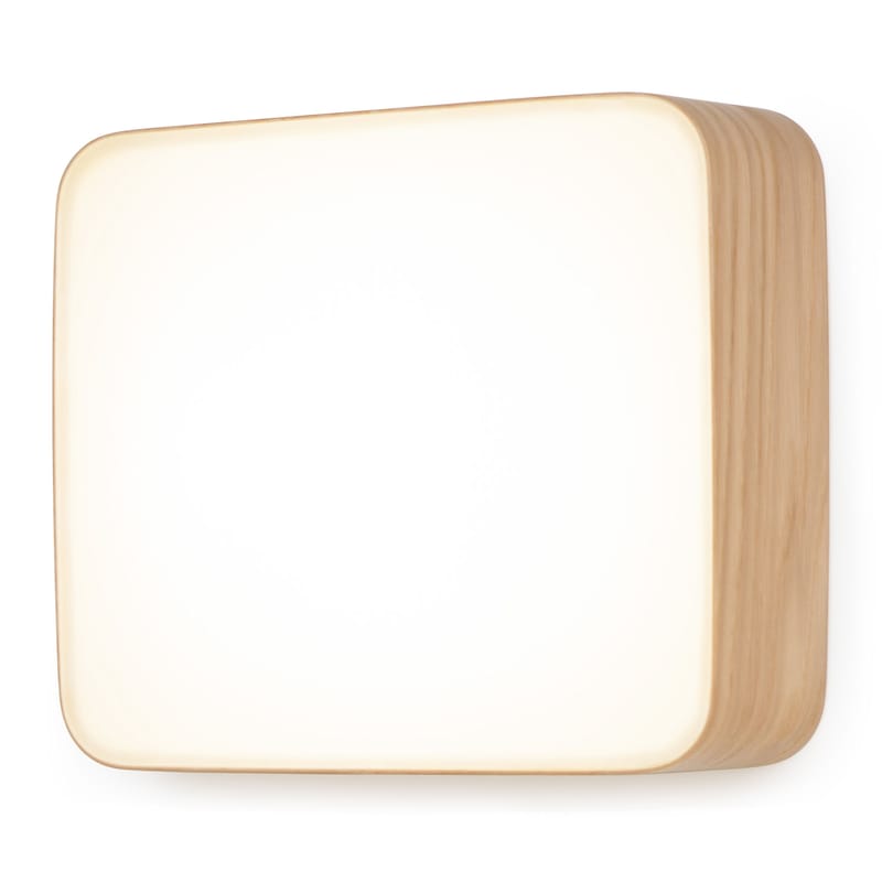 Luminaire - Appliques - Applique Cube Medium bois naturel / Plafonnier LED - 25 x 22 cm - Tunto - Medium / Chêne - Polypropylène
