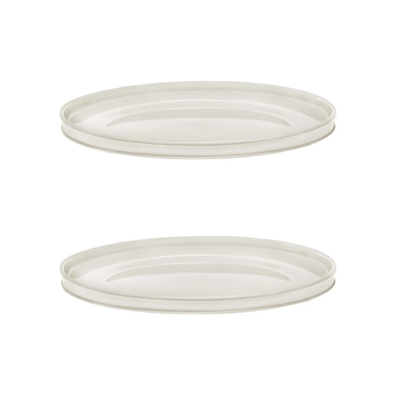 Table et cuisine - Assiettes - Assiette Dune céramique blanc / By Kelly Wearstle - Set de 2 - Ø 28 cm - Serax - Blanc Albâtre - Porcelaine