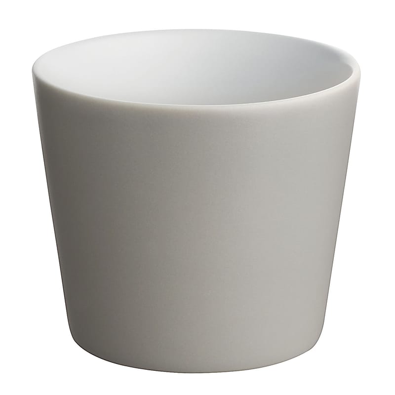 Table et cuisine - Verres  - Gobelet Tonale céramique gris blanc / 20 cl - Alessi - Gris clair / intérieur blanc - Céramique Stoneware