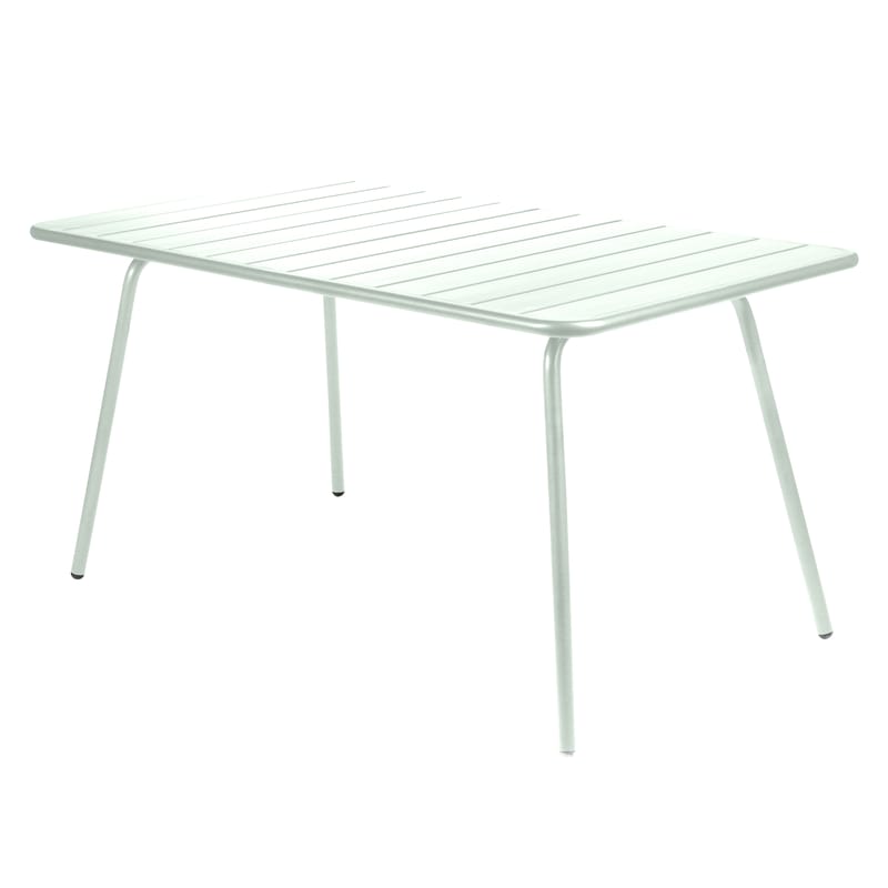 Jardin - Tables de jardin - Table rectangulaire Luxembourg métal vert / 6 personnes - 143 x 80 cm - Aluminium - Fermob - Menthe glaciale - Aluminium laqué
