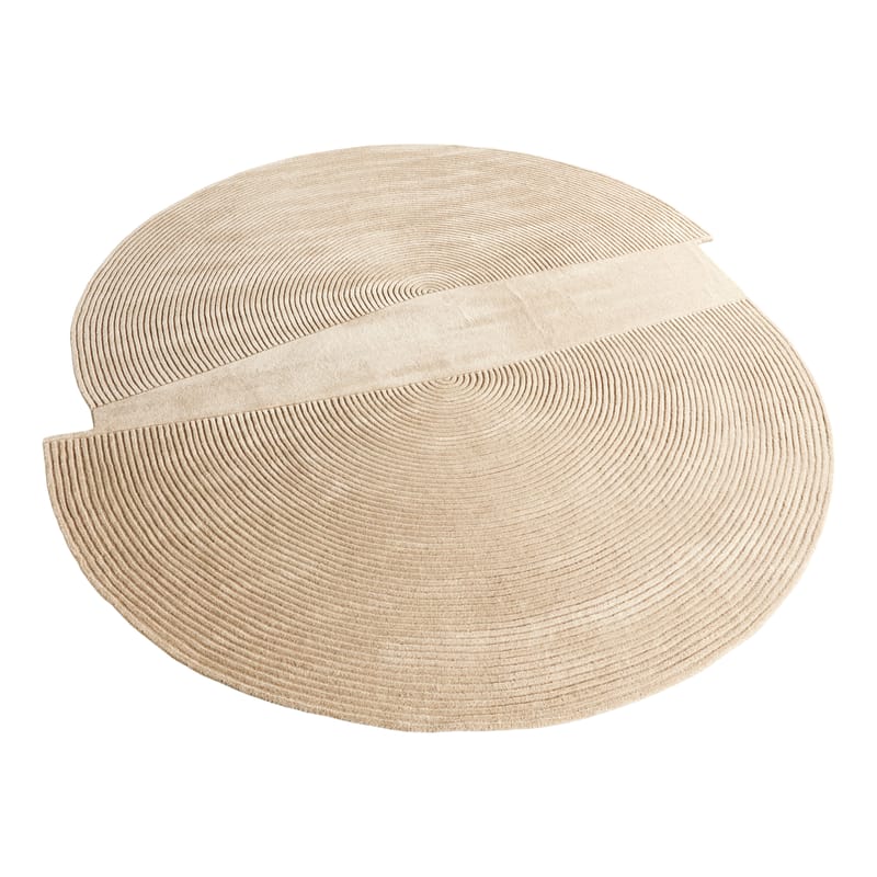 Décoration - Tapis - Tapis Zen Split tissu blanc / 300 x 344 cm - Bolia - Crème - Coton, Laine
