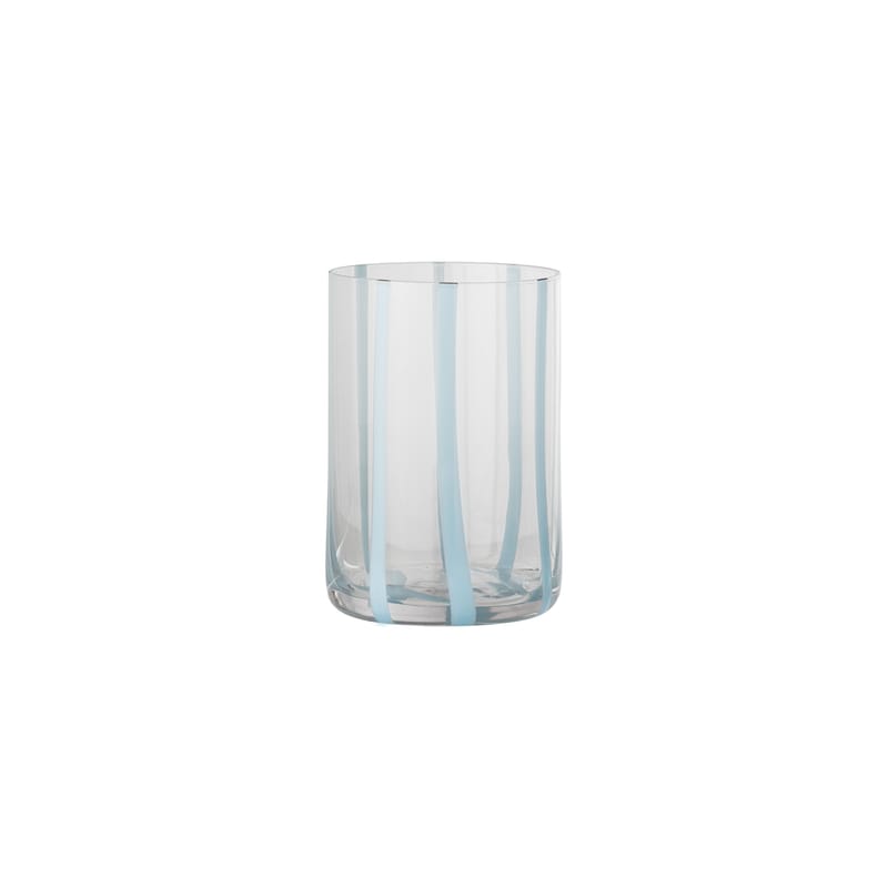 Table et cuisine - Verres  - Verre Silja verre bleu / Ø 7 x H 10,5 cm - Bloomingville - Bleu - Verre soufflé bouche