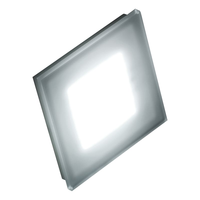 Luminaire - Appliques - Applique Sole verre blanc 144 Leds - Small 12 x 12 cm - Fontana Arte - Blanc & verre sérigraphié - Corian, Verre