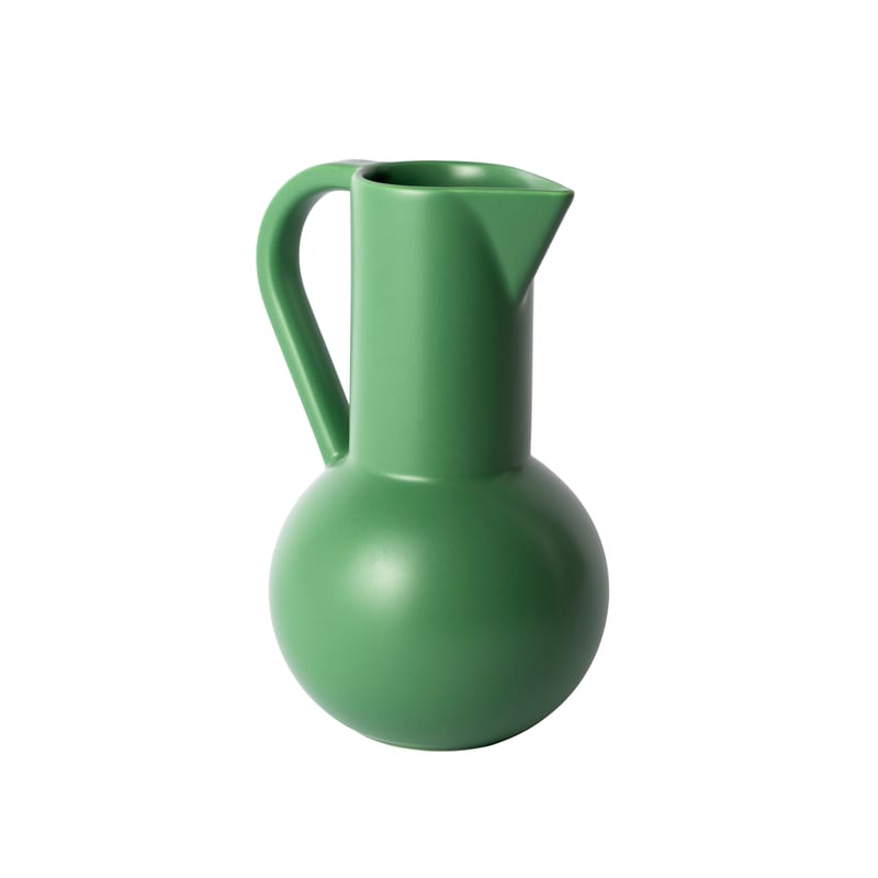 Table et cuisine - Carafes et décanteurs - Carafe Strøm Medium céramique vert / 1,5 L - H 24 cm / Fait main - Exclusivité - raawii - Vert - Céramique