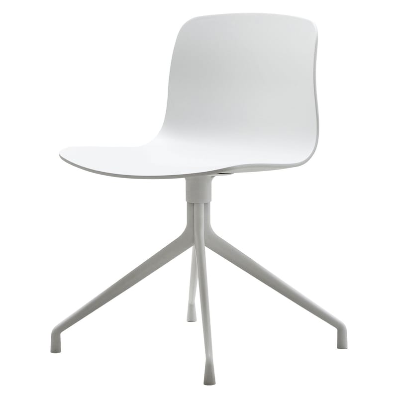Mobilier - Chaises, fauteuils de salle à manger - Chaise pivotante About a chair plastique blanc - Hay - Blanc / Pied blanc - Fonte d\'aluminium laqué, Polypropylène