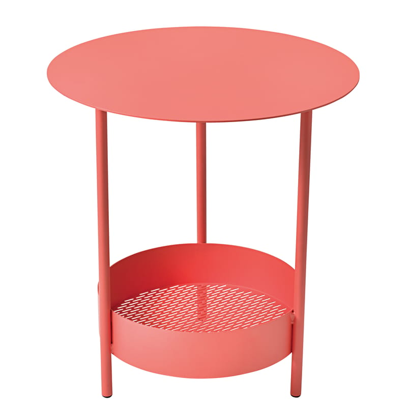 Mobilier - Tables basses - Guéridon Salsa métal rouge orange / Ø 50 x H 50 cm - Fermob - Capucine - Acier