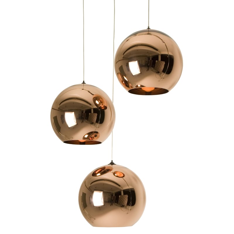 Luminaire - Suspensions - Suspension Copper Round métal plastique cuivre / Ø 45 cm - Tom Dixon - Cuivre - Polycarbonate