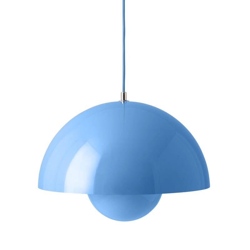 Luminaire - Suspensions - Suspension Flowerpot VP7 métal bleu / Ø 37 cm - By Verner Panton, 1968 - &tradition - Bleu swim - Acier laqué