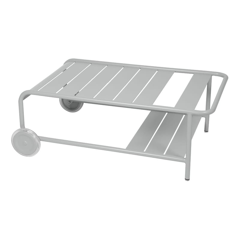 Mobilier - Tables basses - Table basse Luxembourg gris métal / Avec roues - 105 x 65 cm - Fermob - Gris métal - Aluminium
