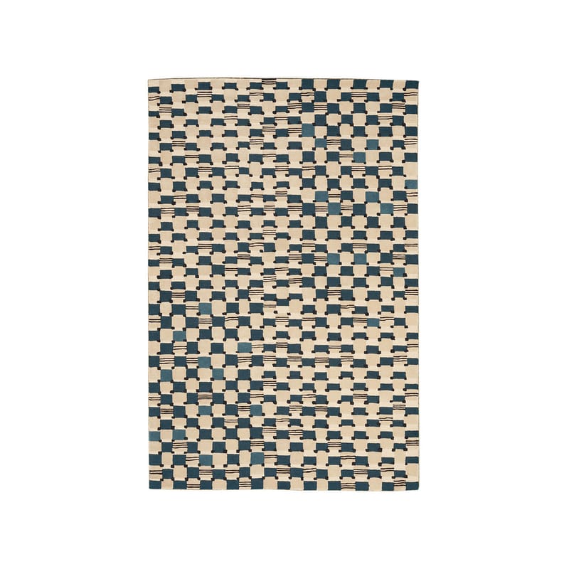 Décoration - Tapis - Tapis Damier bleu / 170 x 240 - Maison Sarah Lavoine - Bleu Sarah - Coton, Laine
