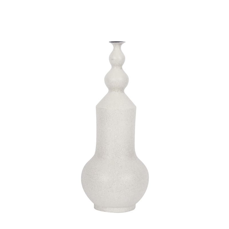 Vase Tenere Large céramique blanc / Ø 17 x H 43 cm - ENOstudio - Grège - Céramique grainée