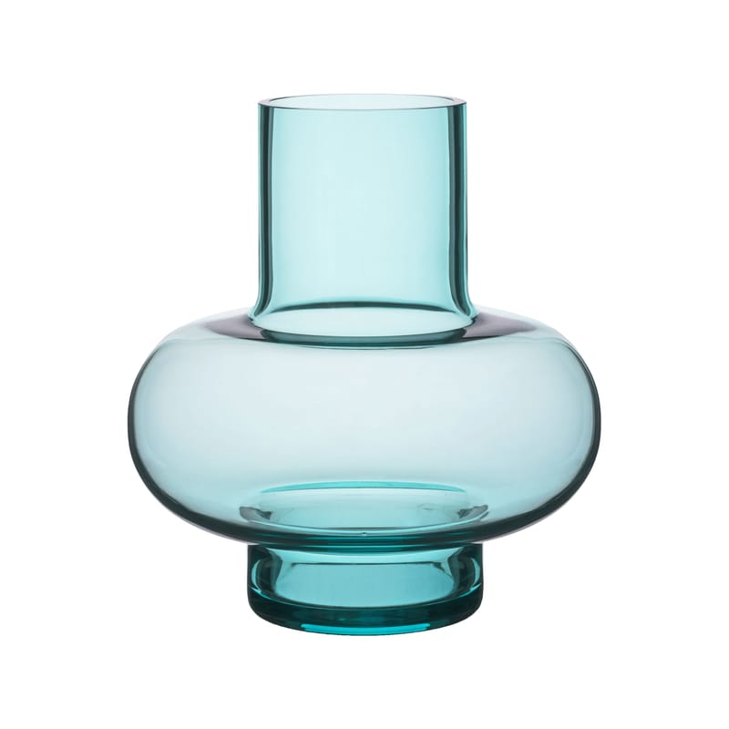 Décoration - Vases - Vase Umpu verre bleu / soufflé bouche- Ø 20 x H 20 cm - Marimekko - Bleu - Verre soufflé bouche