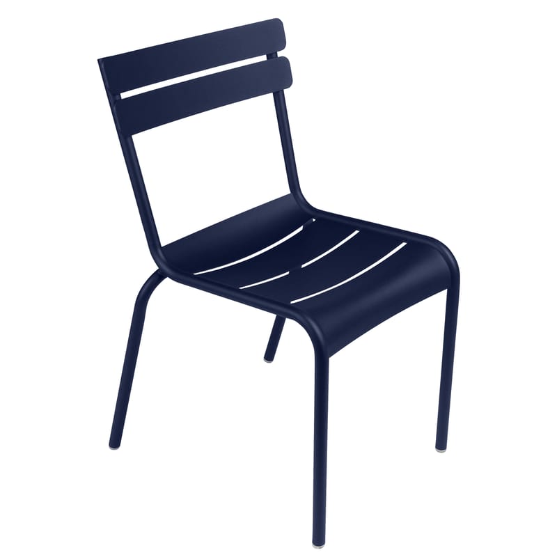 Jardin - Chaises de jardin - Chaise empilable Luxembourg métal bleu / Aluminium - Fermob - Bleu abysse - Aluminium laqué