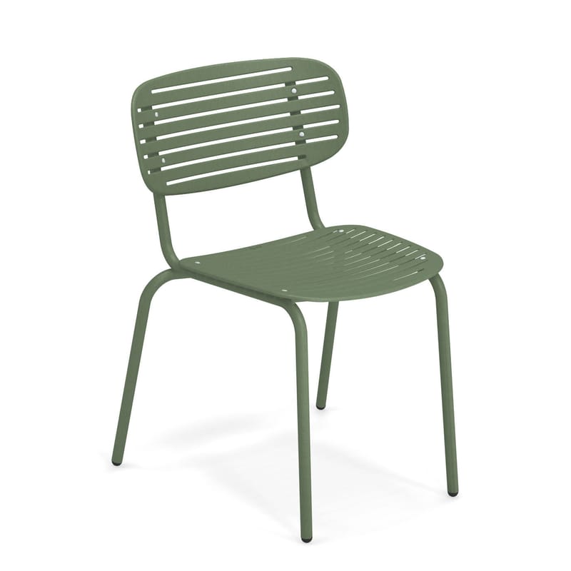 Mobilier - Chaises, fauteuils de salle à manger - Chaise empilable Mom métal vert - Emu - Vert - Acier verni