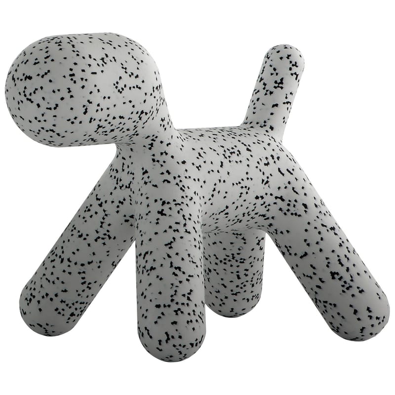 Furniture - Kids Furniture - Puppy XL Decoration plastic material white / Extra Large - L 102 cm - Magis - White / Black mottled - roto-moulded polyhene