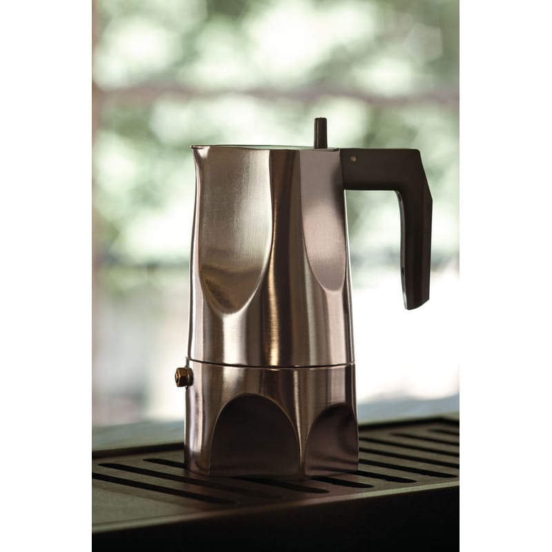 Alessi Ossidiana Italian espresso maker - black steel | Made In Design UK