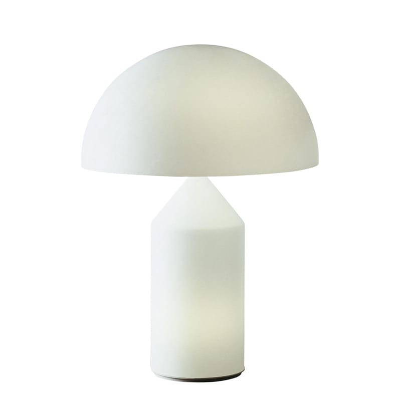 Luminaire - Lampes de table - Lampe de table Atollo Large verre blanc / H 70 cm / Vico Magistretti, 1977 - O luce - Blanc opalin (verre) - Verre soufflé de Murano