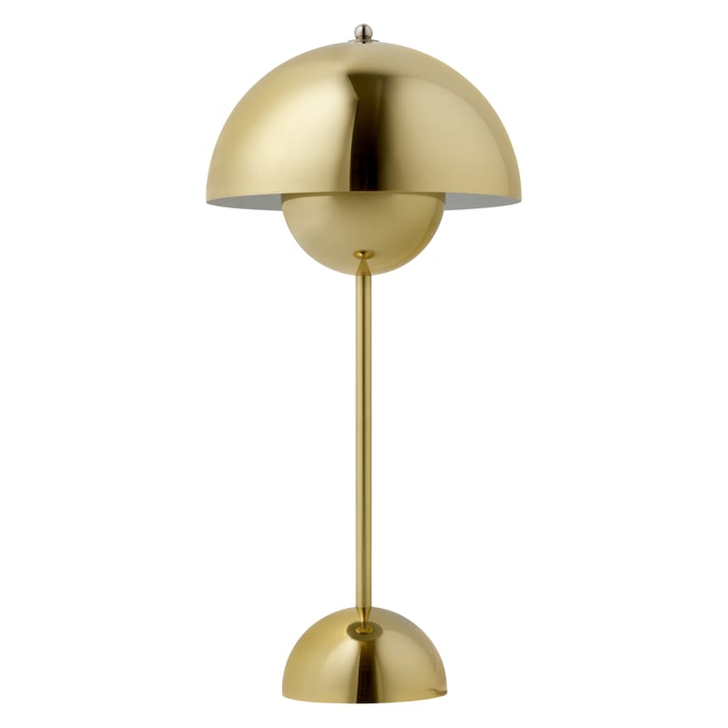 Luminaire - Lampes de table - Lampe de table Flowerpot VP3 or métal / H 50 cm - By Verner Panton, 1968 - &tradition - Plaqué laiton - Acier plaqué laiton