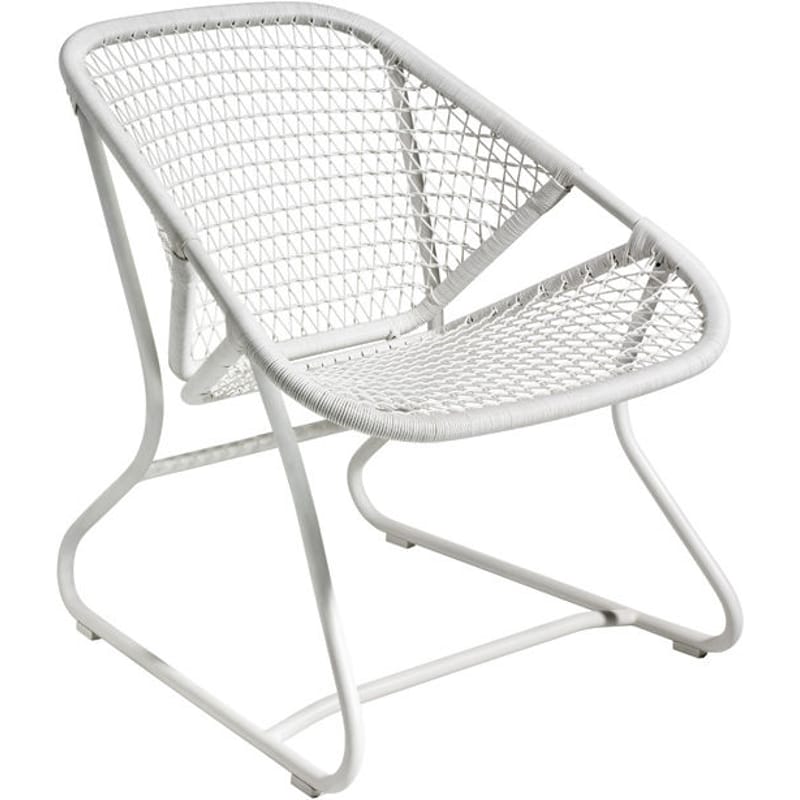 Möbel - Lounge Sessel - Lounge Sessel Sixties plastikmaterial weiß - Fermob - Gestell weiß / Sitzfläche weiß - Aluminium, Plastikmaterial