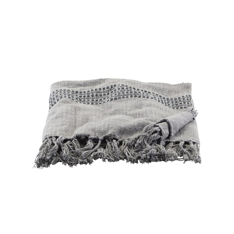 Décoration - Textile - Plaid Kolonia tissu gris / 180 x 130 cm - Coton - House Doctor - Gris - Coton