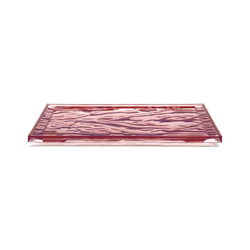 Table et cuisine - Plateaux et plats de service - Plateau Dune Small plastique rose / 46 x 32 cm - PMMA - Kartell - Rose pâle - PMMA